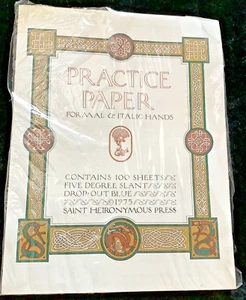 Papel de práctica de manos formales e itálicas Saint Heironymous prensa Berkeley escritura - Imagen 1 de 3