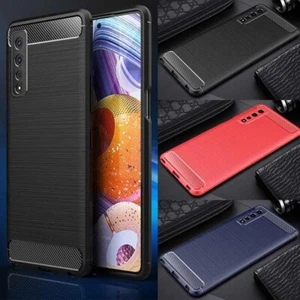 For LG Stylo 7 6 G6 G7 G8 G8X ThinQ Case Shockproof Brushed Carbon Fiber Cover - Picture 1 of 13