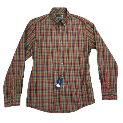Club Room Mens Slim Fit 4-Way Stretch Plaid Dress Shirt Multicolor 15-15.5 - Image 1 of 4