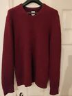 Gap Ribbed Knitted Jumper Sweater Mens Thick Heavy Maroon Medium M 100% Cotton