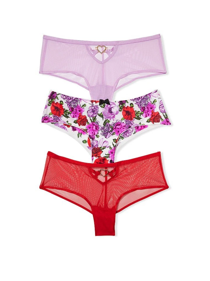 3 PAIRS VICTORIAS SECRET VERY SEXY HEART CHEEKY PANTY GIFT SET XS S M L XL NWT - Image 1 of 1