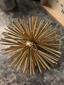 MCM Gold Spike 7 Inch Ball Desk Top Sea Urchin C Jere Style Atomic Orb Pre Owned