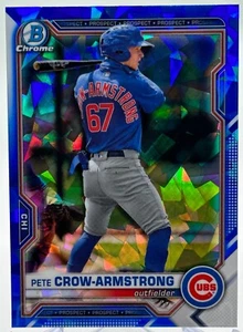 Pete Crow-Armstrong 2021 Bowman Draft Chrome Sapphire Refractor Prospect Rookie - Picture 1 of 2