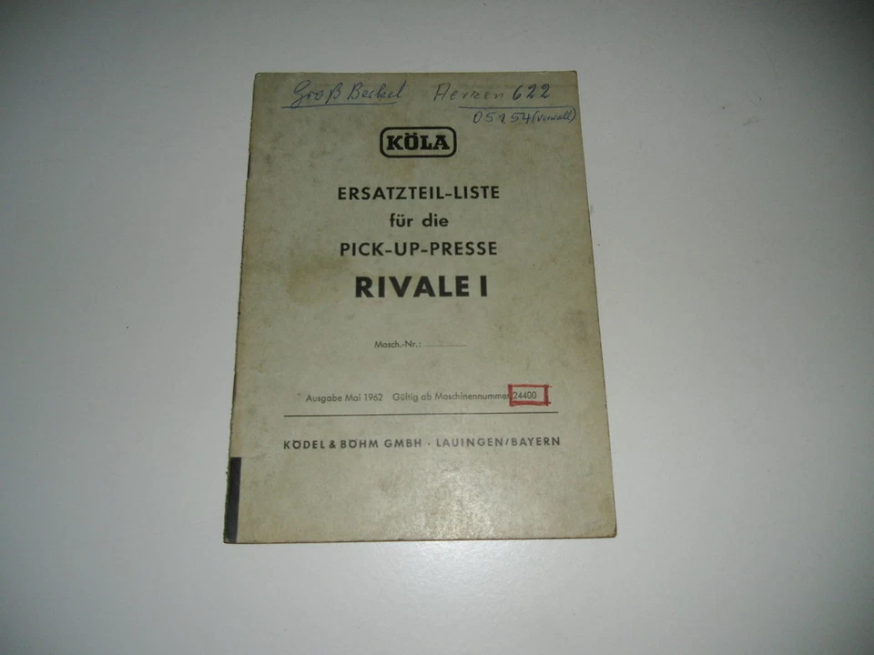 Listello di Ricambio Köla Pick-Up-Presse Rival I 05/1962 - Immagine 1 di 1