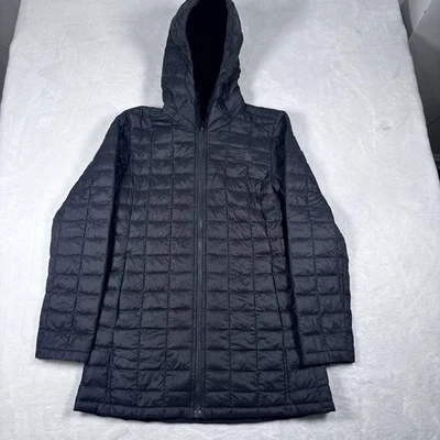 Chaqueta The North Face Niñas Mediana 10/12 Negra ThermoBall Eco Con Capucha Larga Puffer Foto 1 de 4