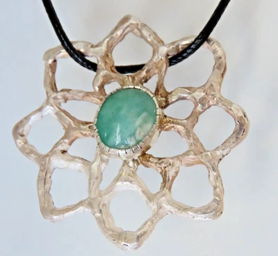 Ciondolo in ARGENTO 925 con grande smeraldo - Immagine 1 di 4