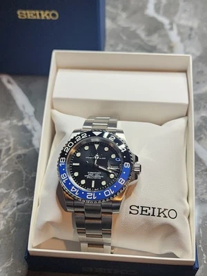 40mm "Batman" Seiko Sub Mod Watch  Stainless Steel Ceramic Bezel Oyster Bracelet - Image 1 of 4