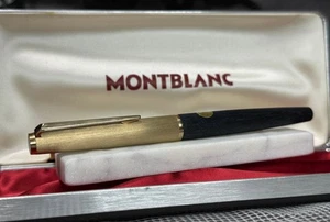 Pluma Estilográfica Montblanc Nº224 con Tapa Dorada y Estuche de Lujo Azul Oscuro Madera Grano - Imagen 1 de 12