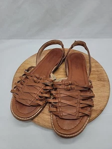 Madewell The Heidi Slingback Sandal Brown Leather 6.5 - Picture 1 of 9