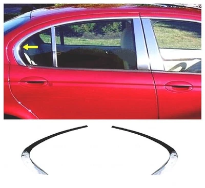 Borde de ventana de cuarto trasero cromado 2 piezas para Jaguar X-TYPE SEDAN 2001 a 2009 Foto 1 de 4