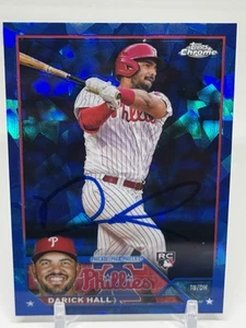 DARICK HALL SIGNED 2023 Topps Series 1 RC Sapphire #209 Philadelphia Phillies - Picture 1 of 2