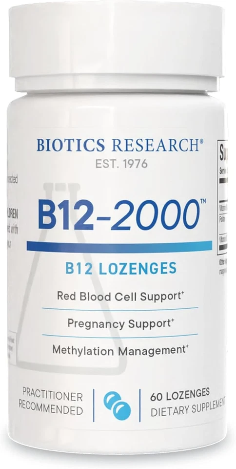 Biotics Research B12 2000 Folate and B6 Dietary Supplement - 60 Lozenges