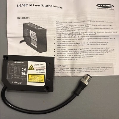 BANNER Engineering LG10A65PIQ 54096 L-GAGE LG Visible Laser Gauging Sensor - Image 1 of 4