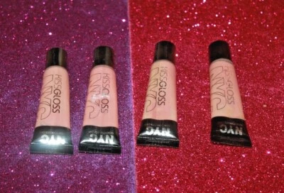 New NYC  Kiss Gloss Lip Gloss 2X # 002 Dewy Rose & 2X #004 Water Lily Lot Of 4  - Image 1 of 2