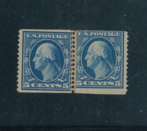1909 United States 5¢ George Washington Postage Stamp #355 MNH Paste up Pair - Picture 1 of 3
