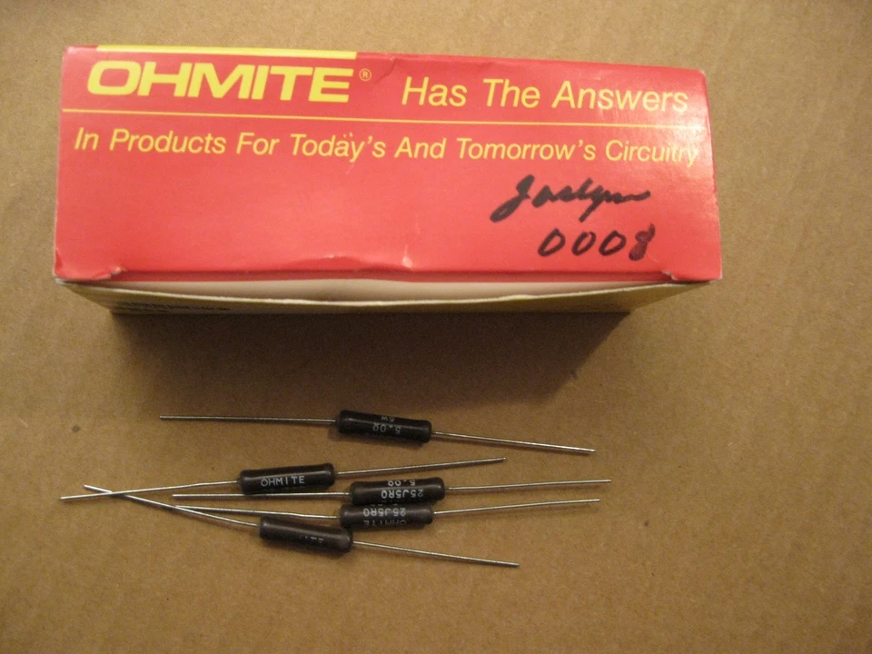 OHMITE 25J5R0, 5 OHM 5 W Resistencia Wirewound Lote de 5 piezas Foto 1 de 1