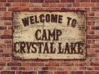 Friday The 13th Welcome To Camp Crystal Lake 8x12 Metal Sign.  Halloween.