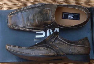 S M NEW YORK "P-LINDO" UOMO PELLE MARRONE ABITO STILISTA/SCARPE FORMALI LISTA $75 - Foto 1 di 4