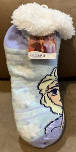FROZEN II ELSA COZY WARMER SOCKS SIZE 4-10 FLEECE LINED SKID PROOF SOLES SO SOFT - Picture 1 of 3