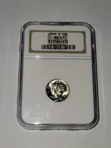 1940 S Mercury Dime MS67 NGC ANA Lustrous (near full bands) Beautiful Example - Picture 1 of 24