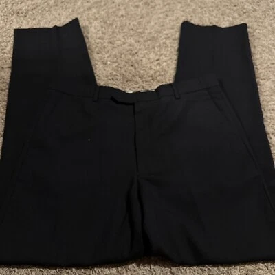 Pantalones negros Joseph & Feiss International Comfort elásticos frente plano 34 100 % lana Foto 1 de 4