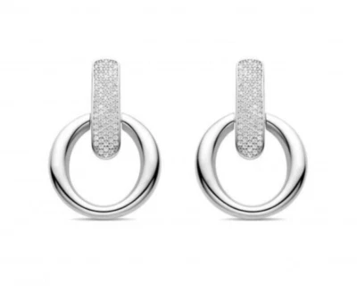 Luxenter Orecchini Nardhal Argento 925 Rodio EQ42100 Zirconia Bcas-C.Pressione - Immagine 1 di 4