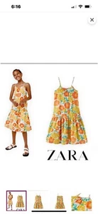 ZARA Kids Multicolored Ruffled Linen Blend Dress Size 11/12 - Picture 1 of 13