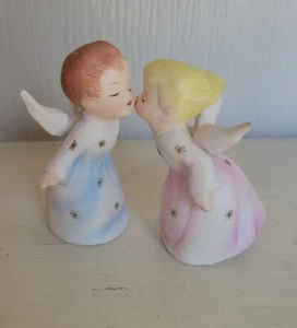 Vintage 3,5" Paar küssende Engel vergoldet Gold Sterne Made in Japan Schmid Bros. - Bild 1 von 11
