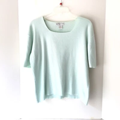 Платье Barn женщин новом зеленый коротким рукавом вязаный топ размер XL VGUC - Изображение 1 из 4