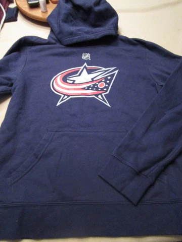 NWT NHL COLUMBUS BLUE JACKETS MENS HOODIE HOODED SWEATSHIRT NAVY MEDIUM Cover