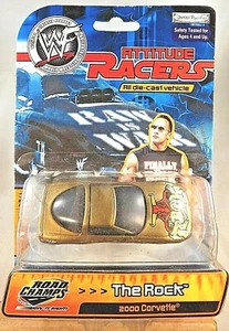 2001 Road Champs WWF Attitude Racers THE ROCK 2000 Corvette Dark Gold Die-Cast - Picture 1 of 6