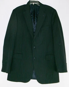 BROOKS BROTHERS Men's Pinstripe Black 100% Wool Blazer Sport Coat 42L - Picture 1 of 4