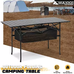 47" Foldable Aluminum Camping Dining Table Lightweight Picnic Desk w/Storage Bag - Picture 1 of 12