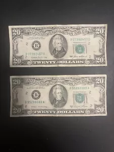 Small Head $20 bills (Twenty Dollar Bills) - Series 1985 & Series 1981A - Picture 1 of 2