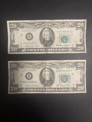 Small Head $20 bills (Twenty Dollar Bills) - Series 1985 & Series 1981A - Image 1 of 2