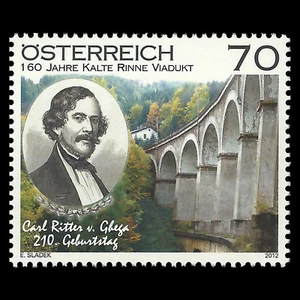 Austria 2012 - 200 aniversario. Trenes del nacimiento de Karl Ritter - Sc 2354 montado sin montar o nunca montado - Imagen 1 de 2
