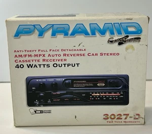 VINTAGE Pyramid Car Stereo Cassette Radio Am/Fm Detachable face #3027-D Open Box - Picture 1 of 5