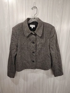 Jordan And Cole Women's Pea Coat Gray Size M Petite Office Casual Old Money - Picture 1 of 7