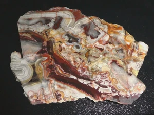 Laguna Lace Achatplatte 7" x 5 1/2" -- rau, Cabbing -- Display Geologie - Bild 1 von 3