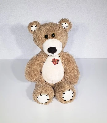 PRIMERO Y PRINCIPAL Oso de Peluche Tierno Marrón Tostado Parche Corazón Bolsa de Frijoles Juguete de Peluche 8" Usado en Excelente Condición Foto 1 de 4
