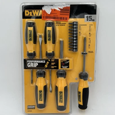BRAND NEW!! Dewalt 15 Piece Screwdriver Set w/ Performance Grip - DWHT65202 - Image 1 of 4