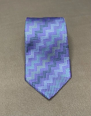 Corbata Turnbull & Asser lunares texturizada geométrica 100 % seda hecha a mano 59x3,75 Foto 1 de 4