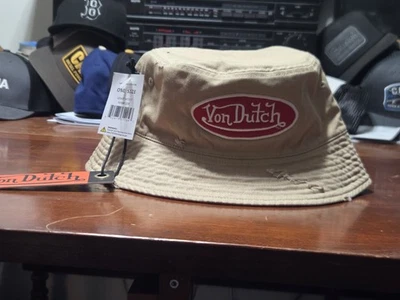 NUEVO CON ETIQUETAS Original Von Dutch Algodón Reversible Sombrero Cubo Talla Única Foto 1 de 4