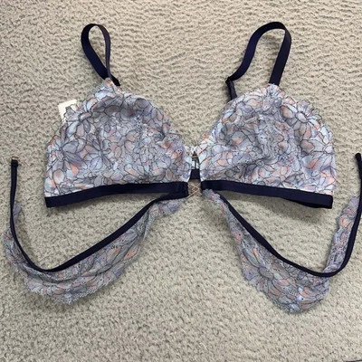 Aerie Swim Triangle Womens Size Extra Large Beach Swimwear Floral Blue - Image 1 of 4