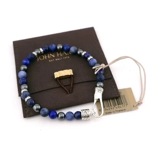 John Hardy Sterling Silver Lapis, Sodalite Eye & Hematite Bead 8" Inch Bracelet - Picture 1 of 12