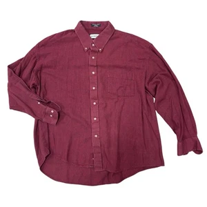 Members Only Burgundy Houndstooth Flannel Shirt 2XL 100% Cotton Soft Classic - Picture 1 of 7