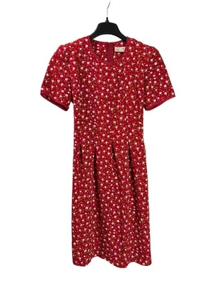 Vestido midi floral vintage años 90 Kathie Lee 10 hombreras con lazo en la espalda línea A Foto 1 de 3