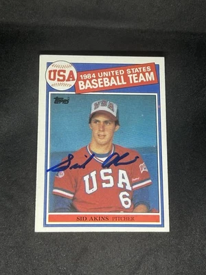 Sid Akins 1985 Topps #390 Team USA Olympics Auto Autographed Signed Card - Image 1 of 3