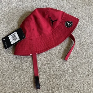 NIKE AIR JORDAN Bucket Hat With Straps, Infant/Toddler Size 2T/4T Gym Red - Picture 1 of 13