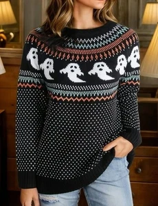 VINCE CAMUTO ghost fair aisle sweater size XXL Womens Casual Halloween - Picture 1 of 7